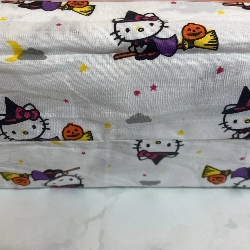 Hello Kitty Halloween Queen Sheet Set Witch 100% Cotton NWT Sanrio Bedding Witch